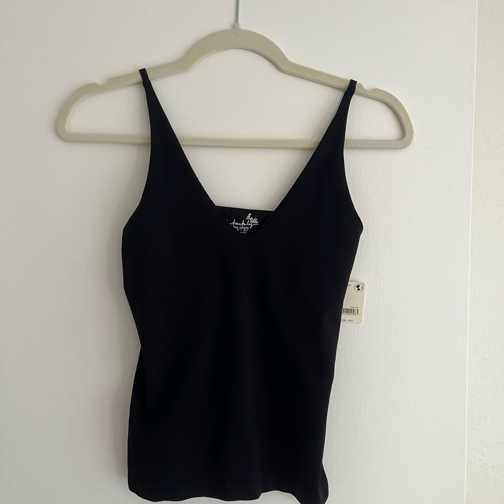 Free People Black V-Neck Tank Top
